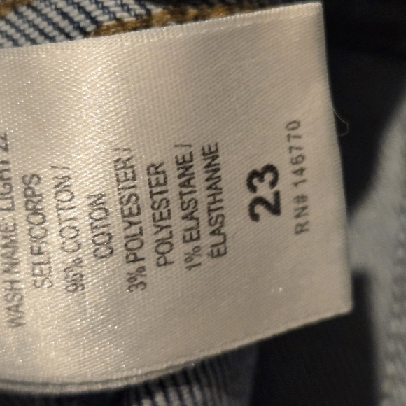 RE/DONE Originals 5 button front with Raw hem Blue Jeans Sz 23 - Picture 3 of 11